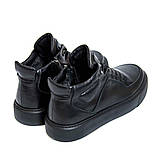 Чоловічі чорні шкіряні зимові черевики на хутрі, фото 8