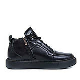 Чоловічі чорні шкіряні зимові черевики на хутрі, фото 9