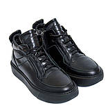 Чоловічі чорні шкіряні зимові черевики на хутрі, фото 10