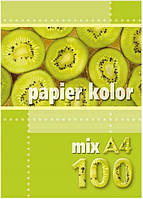 Цветная бумага А4-100 листов, микс, Kreska