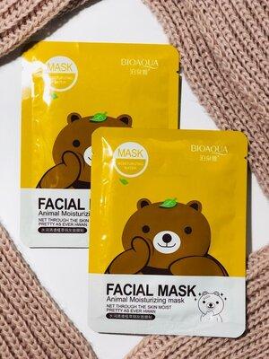 Маска с эссенцией зеленого чая Bioaqua Fasial Animal Mask Bear