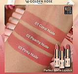 Нюдовая матовая помада для губ Golden Rose Nude Look Perfect Matte Lipstick, фото 3