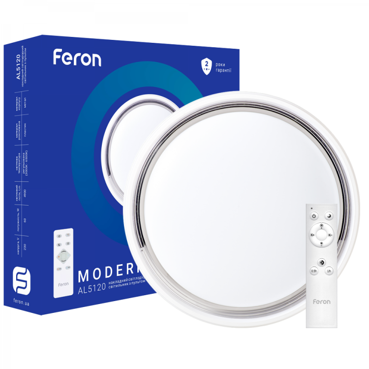 Світильник світлодіодний з пультом керування Feron AL5120 MODERN 60W 3000K⇄6500К