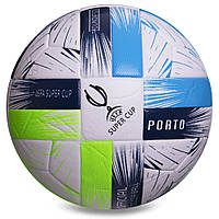 Мяч футбольный SUPER CUP 2021 FB-2381 №5 PVC клееный белый-синий-голубой Код FB-2381