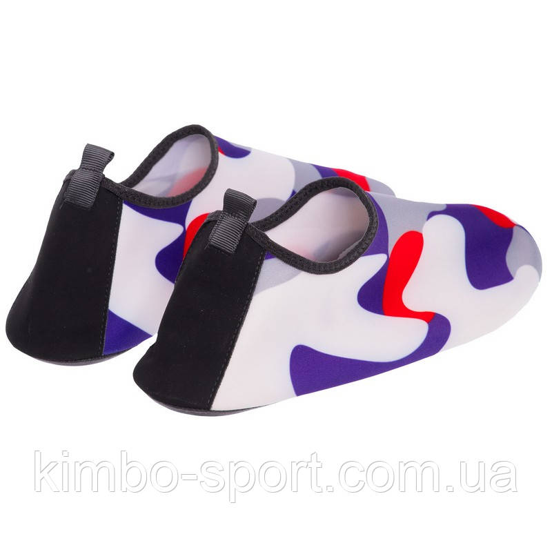 Обувь Skin Shoes для спорта и йоги SP-Sport Камуфляж PL-0418-BKR размер 34-45 красный-синий-белый Код - фото 3 - id-p1690284526