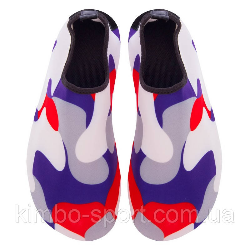 Обувь Skin Shoes для спорта и йоги SP-Sport Камуфляж PL-0418-BKR размер 34-45 красный-синий-белый Код - фото 4 - id-p1690284526