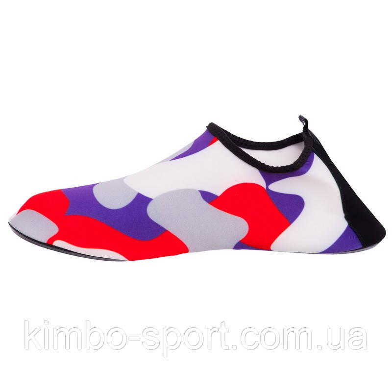 Обувь Skin Shoes для спорта и йоги SP-Sport Камуфляж PL-0418-BKR размер 34-45 красный-синий-белый Код - фото 5 - id-p1690284526