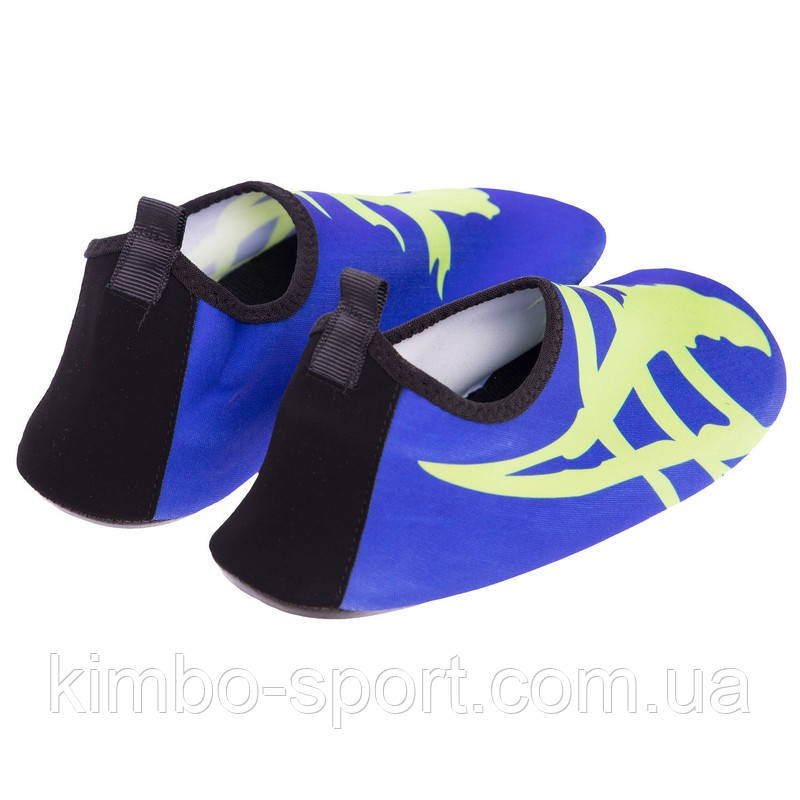 Обувь Skin Shoes для спорта и йоги SP-Sport Иероглиф PL-0419-BL размер 34-45 синий-салатовый Код PL-0419-BL - фото 3 - id-p1690284529