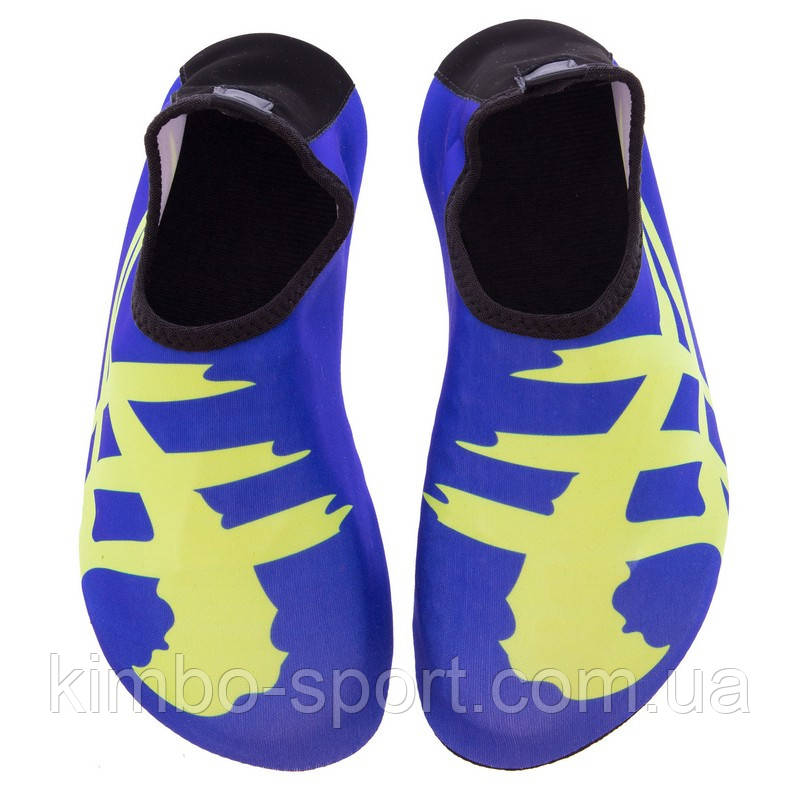 Обувь Skin Shoes для спорта и йоги SP-Sport Иероглиф PL-0419-BL размер 34-45 синий-салатовый Код PL-0419-BL - фото 4 - id-p1690284529