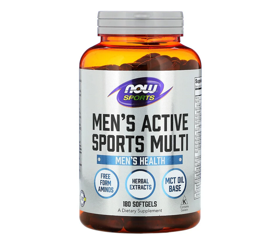 NOW Foods, Sports, Men's Active Sports Multi, комплекс вітамінів для чоловіків, 180 капсул