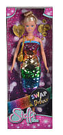 Лялька Штеффі 'Делюкс. Зміна кольору' у сукні з паєтками-хамелеон з аксес., 3+