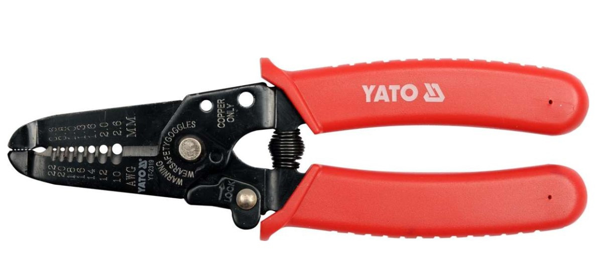 Знімач ізоляції універсальний 160mm, 0.8-2.6mm2, 20-10awg Yato YT-2319