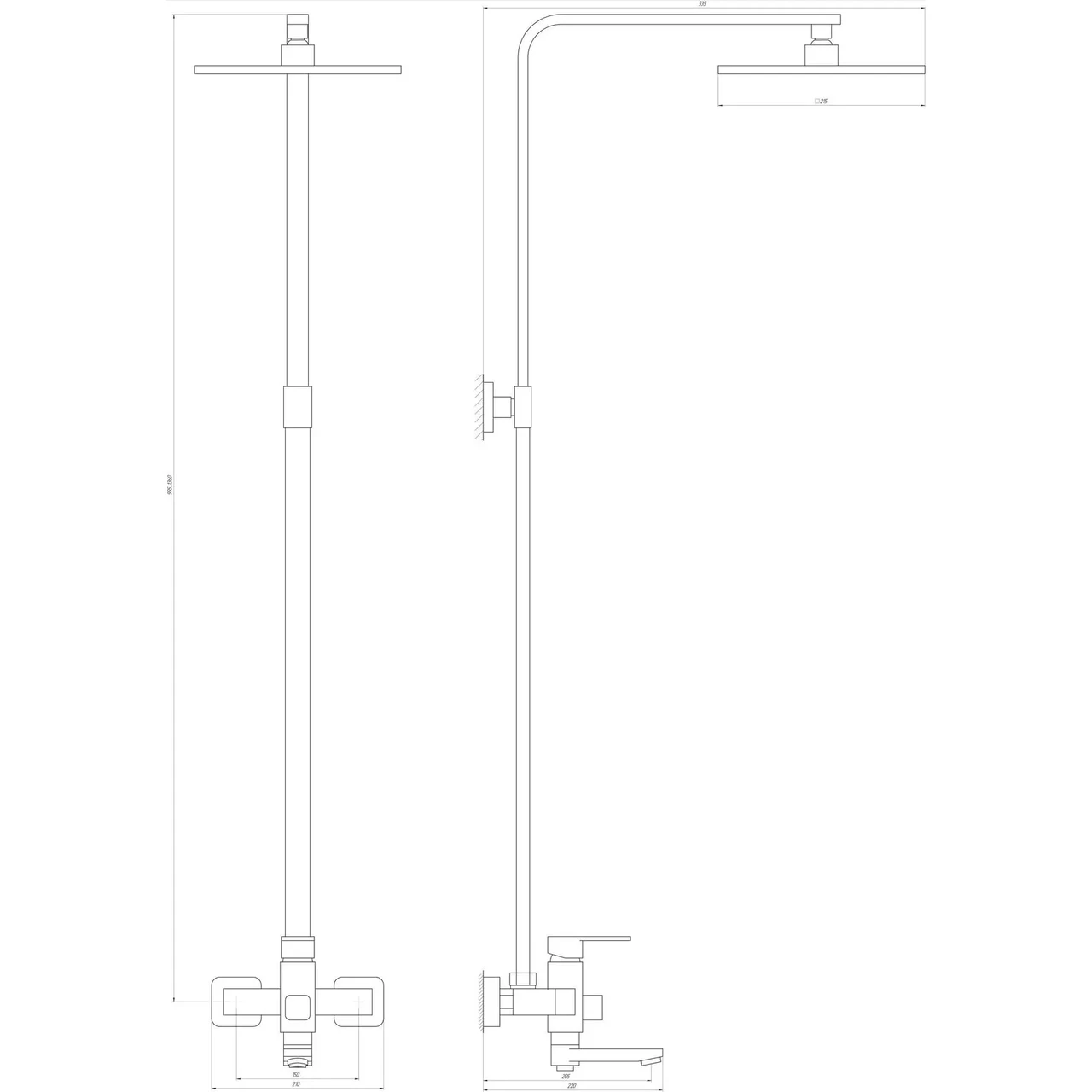 Душова система Globus Lux MILANO VAN-DS0026 - фото 5 - id-p1690342016