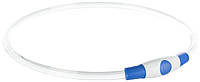 Ошейник светящийся TX-12665 Trixie Flash USB L XL, для собак, 65 см, 8 мм, синий
