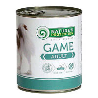 Влажный консервированный корм для взрослых собак всех пород Nature's Protection Adult Game с мясом дичи 800 г