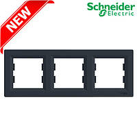 Рамка 3 поста Schneider Electric EPH5800371 Asfora, антрацит, пластик