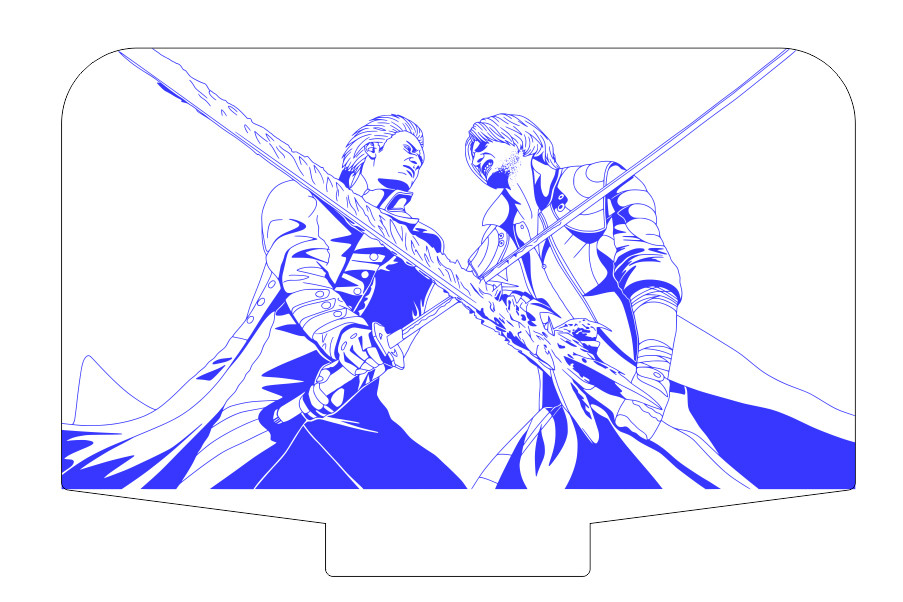 Акриловий світильник-нічник Devil May Cry 5 синій tty-n002011