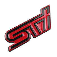 Эмблема STI на заднюю часть авто (красный+чёрный), Subaru