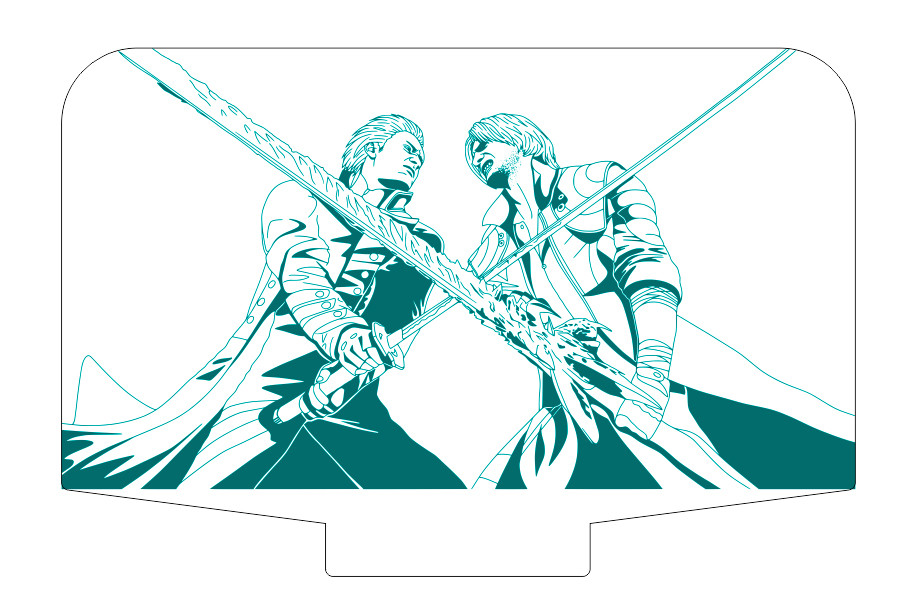 Акриловий світильник-нічник з пультом 16 кольорів Devil May Cry 5 tty-n002016