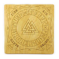 Рунический алтарь из дерева на английском языке 26х26х0,8см (35018)