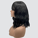 Перука SX48 колір 012 чорний, для сцени, аніматорів, вечірок і розваг. Термоволосся, фото 3