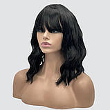 Перука SX48 колір 012 чорний, для сцени, аніматорів, вечірок і розваг. Термоволосся, фото 2