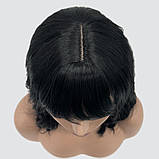 Перука SX48 колір 012 чорний, для сцени, аніматорів, вечірок і розваг. Термоволосся, фото 5