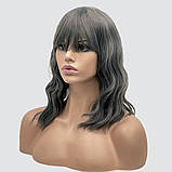 Перука SX48 колір 014 сірий із синьовою, для сцени, аніматорів, вечірок і розваг. Термоволосся, фото 2