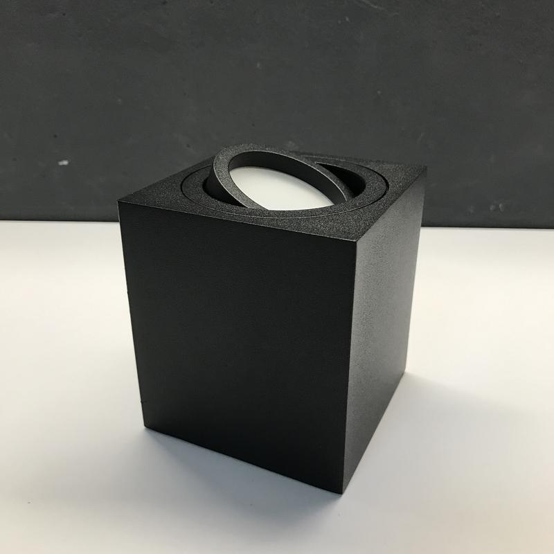 Накладний світильник Feron ML303 GU10 акцентний спот 80х90мм (під змінну LED лампу) прямокутний чорний, фото 1