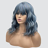 Перука SX48 колір 004 м'який синій з сірим, для сцени, аніматорів, вечірок і розваг. Термоволосся, фото 2
