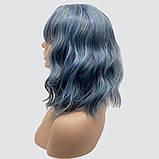 Перука SX48 колір 004 м'який синій з сірим, для сцени, аніматорів, вечірок і розваг. Термоволосся, фото 3