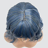 Перука SX48 колір 004 м'який синій з сірим, для сцени, аніматорів, вечірок і розваг. Термоволосся, фото 5