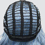 Перука SX48 колір 004 м'який синій з сірим, для сцени, аніматорів, вечірок і розваг. Термоволосся, фото 7