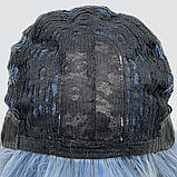 Перука SX48 колір 004 м'який синій з сірим, для сцени, аніматорів, вечірок і розваг. Термоволосся, фото 6