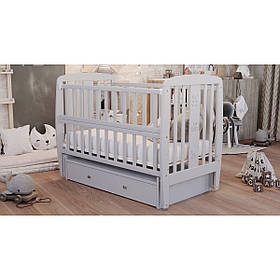 Ліжечко дитяче Дубик-М Друзі з ящиком і маятником + фіксація, Сірий