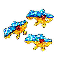 Авторская патриотическая брошь ручной работы из бисера, брошь Украина, брошь на одежду