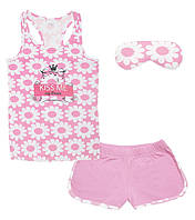 Костюм жіночий зручний для дому та сну майка + шорти 100% бавовна Vivioji Рожевий розмір S (11936)