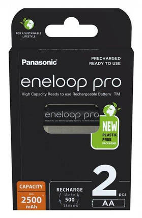 Аккумулятор Panasonic Eneloop Pro BK-3HCDE/2BE New Ni-MH AA/(HR6) 2500mAh, LSD, фото 1