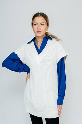 Жіночий жилет в'язаний білий 5004 (2000000087559)