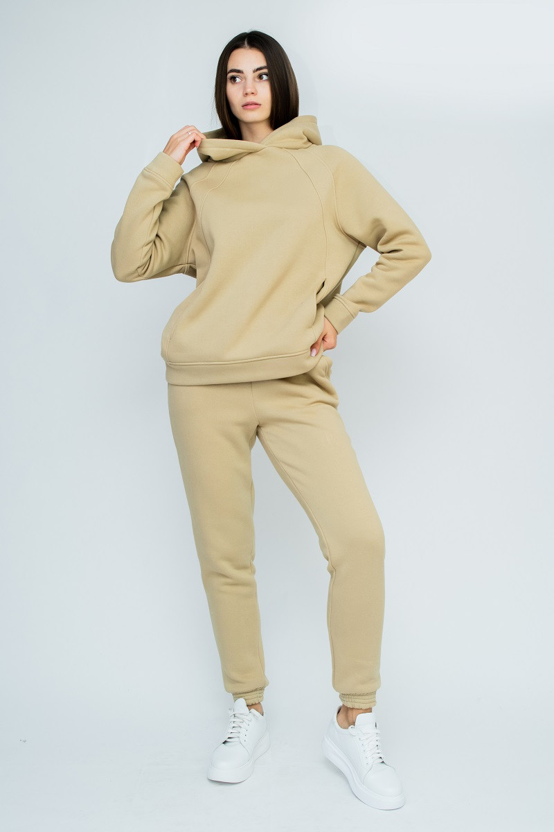 Жіночий костюм спортивний утеплений бежевий 22938 (2000000087740), фото 1