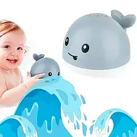 Іграшка для ванної Spray water bath toy  ⁇  Іграшка для купання кит із фонтаном Сірий