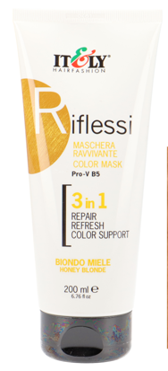 Тонувальна маска Itely Hairfashion Riflessi для волосся 3 в 1 медовий блонд BIONDO MIELE, 200 мл