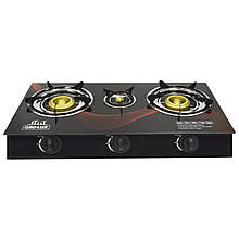 Портативна скляна газова плита Geo-Lux GE-799 3 комфорки