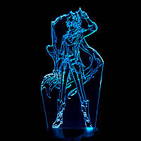 Акриловый 3D светильник-ночник Чайльд Тарталья синий
