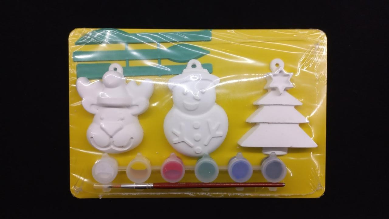 Набір для творчості: гіпсові фігурки + фарби + пензлик + дошка для пластиліну + стеки НБ-15