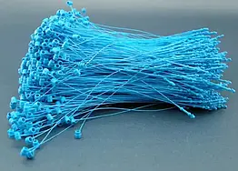 Ярликотримач пластиковий кільцевий для кріплення бирок і ярликів вручну 1000 штук 12 см блакитний