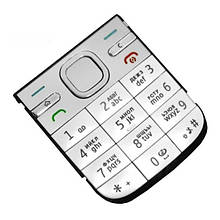 Клавіатура для Nokia C5-00, Оригінал (Російська Розкладка) біла /Кнопки/Клавіші /нокіа/Нокіа ц5