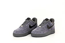 Зимові Чоловічі Кросівки Nike Air Force Low Purple Fur / Найк Аїр Форс Низькі Фіолетові Хутро, фото 3