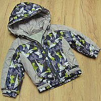 86-92 1,5-2 роки весняна демісезонна осіння куртка на хлопчика капюшон на флісі на осінь весну 3395