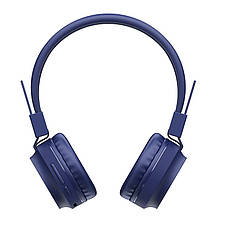 Навушники безпровідні накладні з мікрофоном Hoco W25 Promise Bluetooth Синій (W25/blue), фото 3